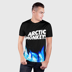 Футболка спортивная мужская Arctic Monkeys blue fire, цвет: 3D-принт — фото 2