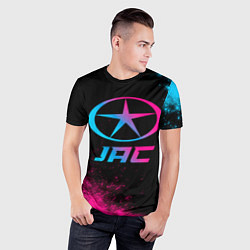 Футболка спортивная мужская JAC - neon gradient, цвет: 3D-принт — фото 2