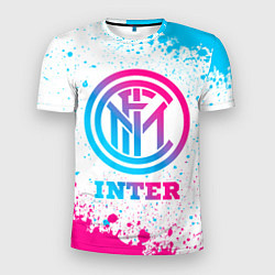 Футболка спортивная мужская Inter neon gradient style, цвет: 3D-принт