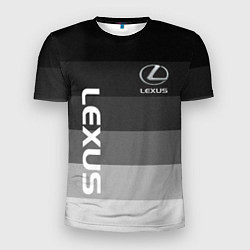 Футболка спортивная мужская Lexus серый градиент, цвет: 3D-принт