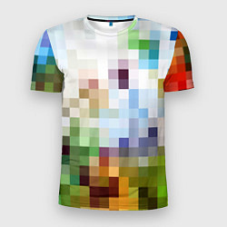 Футболка спортивная мужская Пиксельная абстракция, цвет: 3D-принт