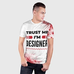 Футболка спортивная мужская Trust me Im designer white, цвет: 3D-принт — фото 2