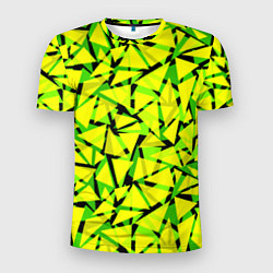 Футболка спортивная мужская Желтый геометрический узор, цвет: 3D-принт