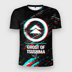 Футболка спортивная мужская Ghost of Tsushima в стиле glitch и баги графики на, цвет: 3D-принт