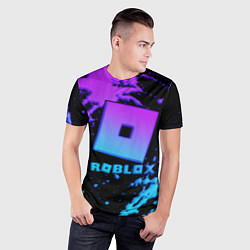 Футболка спортивная мужская Roblox logo neon gradient, цвет: 3D-принт — фото 2