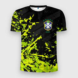 Футболка спортивная мужская Сборная Бразилия пятна, цвет: 3D-принт