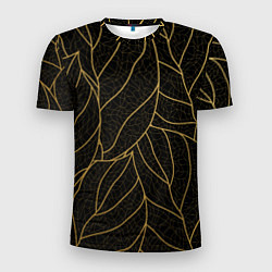 Футболка спортивная мужская Золотые листья градиент, цвет: 3D-принт