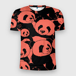 Мужская спорт-футболка С красными пандами