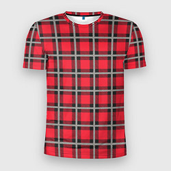Мужская спорт-футболка Красная шотландская клетка