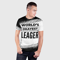 Футболка спортивная мужская Worlds okayest leager - white, цвет: 3D-принт — фото 2