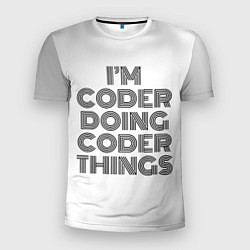 Мужская спорт-футболка Im doing coder things: на светлом