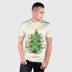 Футболка спортивная мужская Новогодняя нарядная елочка, цвет: 3D-принт — фото 2