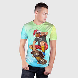 Футболка спортивная мужская Санта в отпуске, цвет: 3D-принт — фото 2