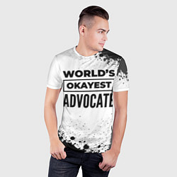 Футболка спортивная мужская Worlds okayest advocate - white, цвет: 3D-принт — фото 2