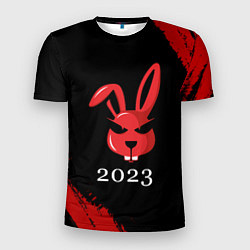 Футболка спортивная мужская Кролик 2023 суровый, цвет: 3D-принт