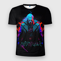 Футболка спортивная мужская Witcher in neon style, цвет: 3D-принт