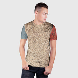 Футболка спортивная мужская Синие, белые и красные камни, цвет: 3D-принт — фото 2