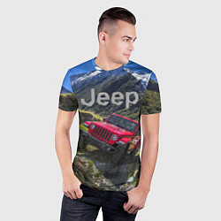 Футболка спортивная мужская Chrysler Jeep Wrangler Rubicon - горы, цвет: 3D-принт — фото 2