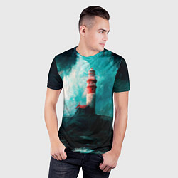Футболка спортивная мужская Бушующее море, цвет: 3D-принт — фото 2