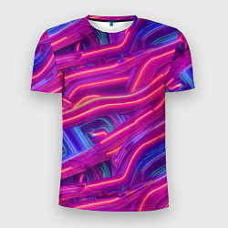 Футболка спортивная мужская Neon waves, цвет: 3D-принт