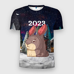 Мужская спорт-футболка Забавный кролик 2023