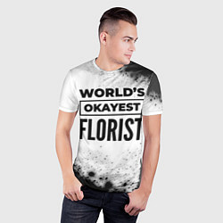 Футболка спортивная мужская Worlds okayest florist - white, цвет: 3D-принт — фото 2