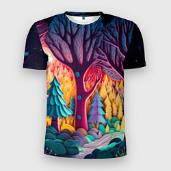 Футболка спортивная мужская Сказочный лес на закате солнца, цвет: 3D-принт