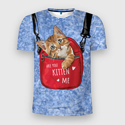 Футболка спортивная мужская Are you kitten me, цвет: 3D-принт