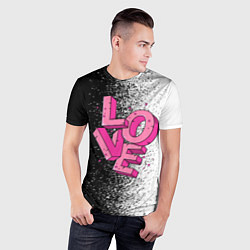 Футболка спортивная мужская Love - розовый, цвет: 3D-принт — фото 2