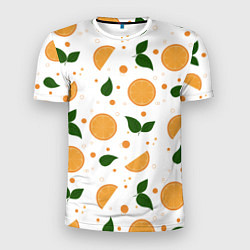Мужская спорт-футболка Апельсины с листьями