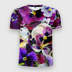 Футболка спортивная мужская Красивые анютины глазки, цвет: 3D-принт