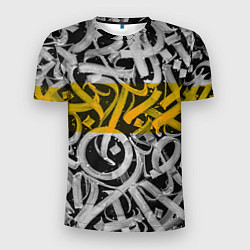 Футболка спортивная мужская Yellow Callicraphic, цвет: 3D-принт
