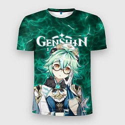 Футболка спортивная мужская Сахароза на фоне воздушных частиц, цвет: 3D-принт