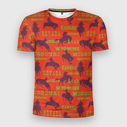 Мужская спорт-футболка Ковбои на лошадях