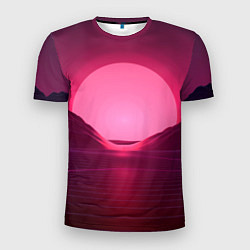 Футболка спортивная мужская Неоновый закат, цвет: 3D-принт