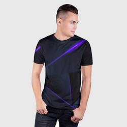 Футболка спортивная мужская Geometry stripes neon stiil, цвет: 3D-принт — фото 2