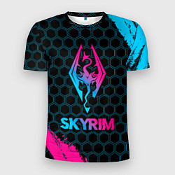 Мужская спорт-футболка Skyrim - neon gradient