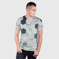 Футболка спортивная мужская Геометрические шестиугольники, цвет: 3D-принт — фото 2