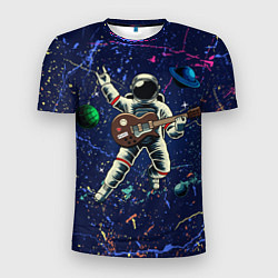 Футболка спортивная мужская Космонавт играет на гитаре, цвет: 3D-принт