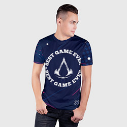 Футболка спортивная мужская Символ Assassins Creed и надпись best game ever, цвет: 3D-принт — фото 2