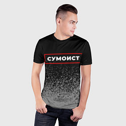 Футболка спортивная мужская Сумоист - в рамке красного цвета, цвет: 3D-принт — фото 2