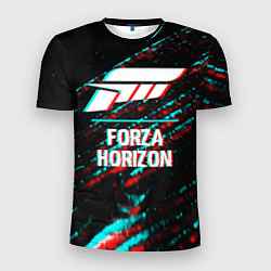 Мужская спорт-футболка Forza Horizon в стиле glitch и баги графики на тем