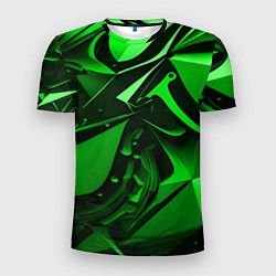 Футболка спортивная мужская Зеленые объемные объекты, цвет: 3D-принт