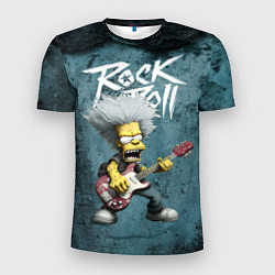 Футболка спортивная мужская Rock n roll style Simpsons, цвет: 3D-принт