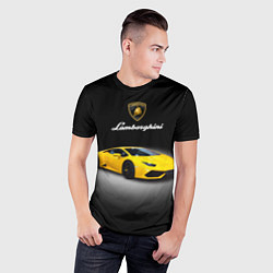 Футболка спортивная мужская Спорткар Lamborghini Aventador, цвет: 3D-принт — фото 2