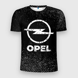 Мужская спорт-футболка Opel с потертостями на темном фоне