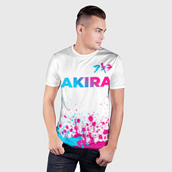 Футболка спортивная мужская Akira neon gradient style: символ сверху, цвет: 3D-принт — фото 2