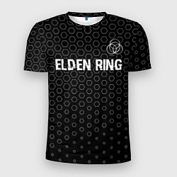 Футболка спортивная мужская Elden Ring glitch на темном фоне: символ сверху, цвет: 3D-принт