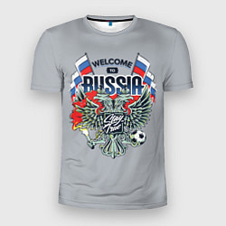 Футболка спортивная мужская Welcome to Russia - футбол, цвет: 3D-принт