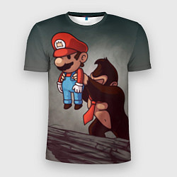 Мужская спорт-футболка Марио держит Данки Конг